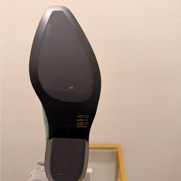 Ganni Green Knee High Cowboy Boots - Picture 7 of 8